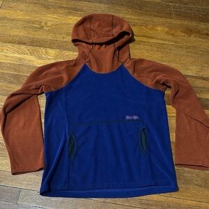 Melanzana Microgrid Hoodie, Blue/Orange, Sz Youth XL
